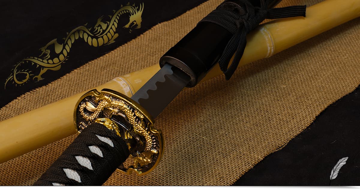 3 Katanas dragon + socle décoration - katana samouraï